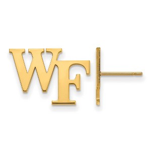 Black Bow Jewelry 10k Yellow Gold Wake Forest Demon Deacons NCAA Post Earrings - 1 of 3