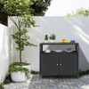 Rattan Storage Cabinet, Outdoor Cabinet for Patio Outdoor Bar Cart with 2 Doors & Adjustable Shelves - 3 of 4