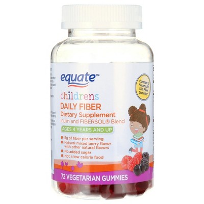 Equate Children’s Daily Fiber Gummies, Mixed Berry Flavor, 72 Count