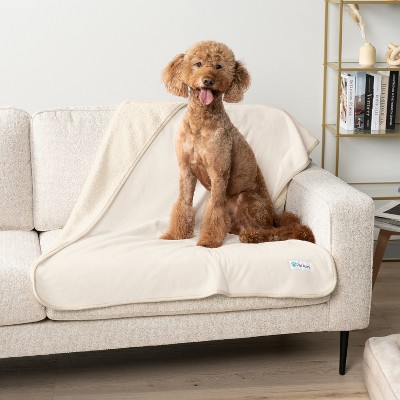PetAmi Waterproof Dog Blanket For Pet Cat, Faux Shearling Fleece Couch Cover, Soft Plush Washable Reversible Throw