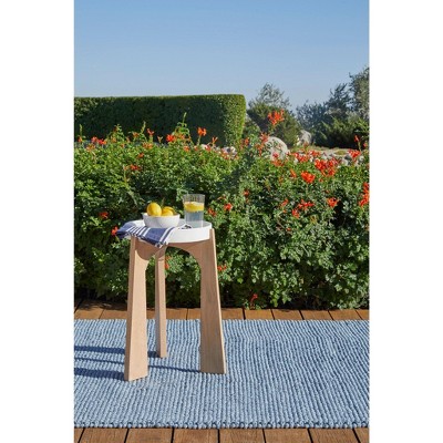 Denim Blue Handwoven Reversible Synthetic Performance Rug 3' x 5'