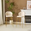 Christopher Knight Home Valeska Contemporary Upholstered Bar Stool with Gilded Metal Legs (Set of 2) - 2 of 4