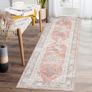 Coucheta Vintage Large Area Rug, Stain Resistant Ultra Thin Low Pile Carpet, Classic Throw for Living Room&Bedroom Home Decor, Multiple Sizes&Colors - 1 of 4