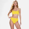Anna-Kaci Swim Women's Ribbed Bikini Set with Scoop Neck Bralette and High Cut Bottoms - 2 of 4