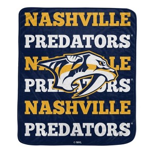 NHL Nashville Predators Repeat Logo Wordmark Ultra Soft Blanket - 1 of 1