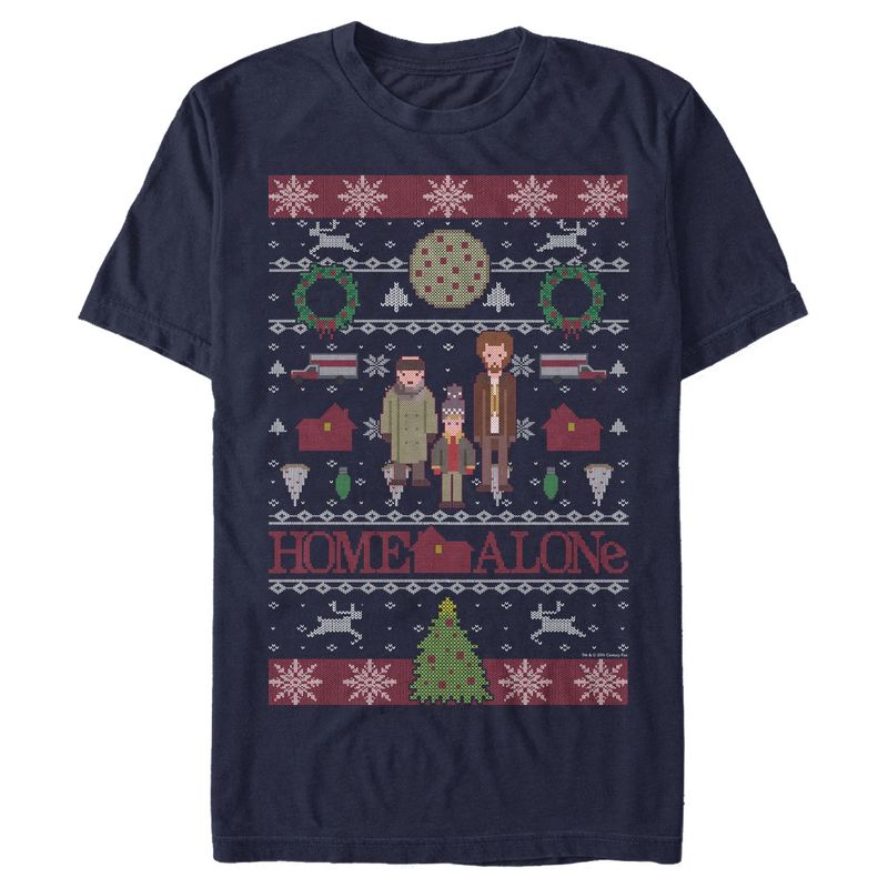 Men's Home Alone Characters Ugly Sweater T-Shirt, 1 of 6