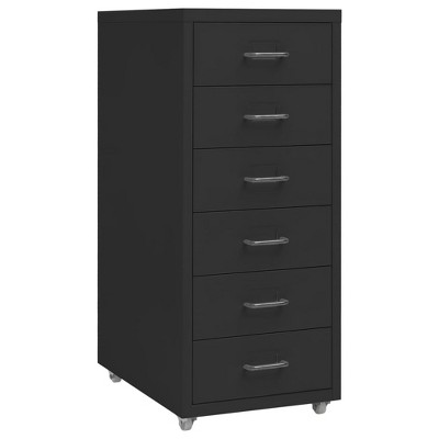 CLIHOME 6-Tier Rolling File Cabinet With Handle, Metal Steel Compact Mobile Storage Cabinet Dressers With Wheels
