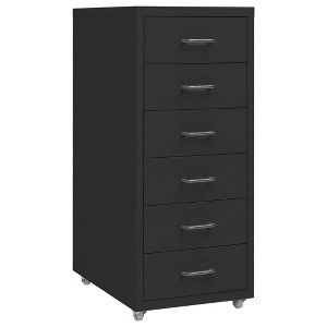 CLIHOME 6-Tier Rolling File Cabinet With Handle, Metal Steel Compact Mobile Storage Cabinet Dressers With Wheels - 1 of 4