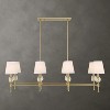 Uttermost Arques 8 Light Linear Chandelier 48 Inch Wide Iron Fabric and Crystal - 2 of 4