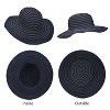 Tirrinia Wide Brim Straw Hat for Women, Stylish UV Sun Protection Beach Travel Hats, Suitable for Outdoor Activities, Garden Party, Beach, Travel - 3 of 4