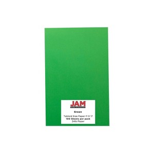 JAM Paper Ledger 65lb Colored Cardstock Tabloid Size 11 x 17 Green Recycled 16728484 - 1 of 2