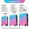 BEAFUP Set of 3  Hardshell Luggage Gradient Expandable Suitcase with Spinner Wheels and TSA Lock Lightweight 20" 24" 28"Available, Blue and Red - 4 of 4