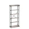 Industrial Bookshelf Wood Bookcase 6 Tier Storage Open Rack Shelf - 2 of 4