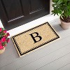 Evergreen Monogram Indoor Outdoor 100% Natural Coir Doormat 28" x 16" |  Letter  "B" - 2 of 4