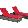 Outdoor Patio Lounge Set, Tanning Lounges with Adjustable Backrest and Cushions, Patio Pool Chairs Tanning Lounges with Storage-Coolbibila - 4 of 4