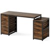 Resenkos Computer Desk, Office Desk, Study Desk,63" Computer Desk, Study Writing Table with File Cabinet and Storage Drawers,Brown - 3 of 4