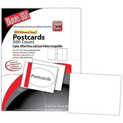Blanks/USA 5 1/2 x 4 1/4 80 lbs. Matte Digital Postcard White 125/Pack PC35FM4WH