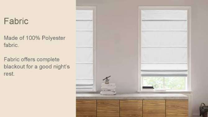 1pc Blackout Cordless Roman Window Shade Gray - Lumi Home Furnishings, 2 of 11, play video