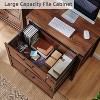 SinCiDo Farmhouse File Cabinet 2 Drawer w/Lock, Home Office Lateral Filing Cabinet Compatible Legal Letter A4 F4 Size Documents - 4 of 4
