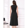 INSPIRE CHIC Women's Sleeveless Crew Neck High Waist A-Line Midi Office Dresses - 3 of 4