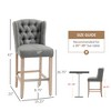 26.75" Counter Height Bar Stools Set of 2 with Cushioned Seat, Solid Wood Legs and Footrest for Kitchen or Dining - 3 of 4