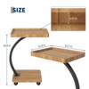 End Table with Rolling Wheels, C Shaped Side Table for Couch, Tv Tray Table with 2-Layer Storage Shelves - 3 of 4