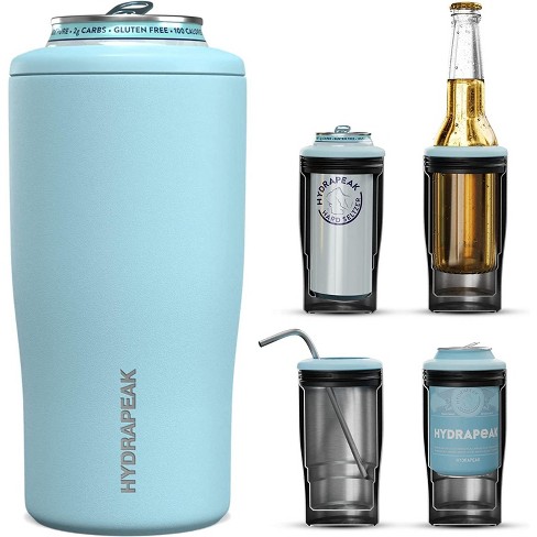 Hydrapeak 4-in-1 Insulated Bottle And Can Cooler Stainless Steel Double  Wall Vacuum Insulated Fits 12 Oz Slim Cans, Standard 12 Oz Cans, And 12oz  Beer Bottles Universal Can Cooler Powder Blue : Target