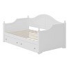 Sapphtopaz Twin Size Daybed with 2 Storage Drawers Wooden Platform Bed Frame with Handrail and Slats Support, Beds for Apartment, Bedroom - 4 of 4