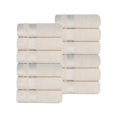 Cotton Medium Weight Face Towel Washcloth Set of 12 by Blue Nile Mills