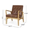 Modern Accent Chair with Tufted Back and Birch Wood Legs, Upholstered Sofa Chair for Living Room, Bedroom Arm Chair -Christopher Knight Home - 2 of 4