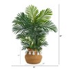 Nearly Natural 40-in Areca Palm Tree in Boho Chic Handmade Natural Cotton Woven Planter with Tassels UV Resistant - 2 of 4
