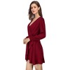 Women's Cross V-Neck Wrap Ruffle Party Mini Dress - 2 of 4