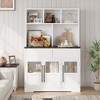 60'' Kitchen Pantry Cabinet, Tall Kitchen Cabinet Pantry Cabinet with Glass Doors, Kitchen Cabinet with Drawers Coffee Bar Table - 4 of 4