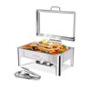 ROVSUN 9QT Roll Top Chafing Dishes for Buffet with Glass Lid & Serving Tong for Parties Weddings Catering Events - 2 of 4