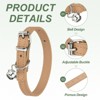 Unique Bargains Dog Collar with Bell Adjustable Buckle PU Leather Dog Collars - 3 of 4