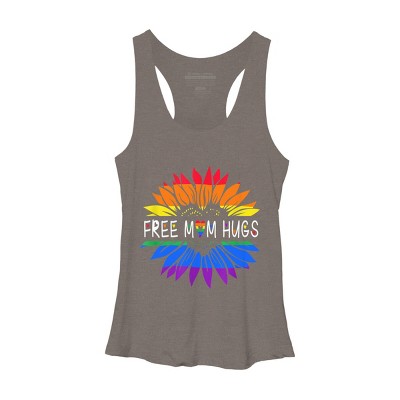 Adult Design By Humans Free Mom Hugs Pride Sunflower Hearts By Racerback Tank Top