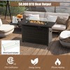 Tangkula Propane Gas Fire Pit Table 52 Inch Propane Fire Pit w/ Wind Guard 50,000 BTU Heat Output Brown - 4 of 4