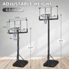 Racxily Adjustable Basketball Hoop 6.5-10 Ft - 44" Backboard with Wheels, Portable Base for Youth & Adults - Rust-Proof Outdoor Goal - 2 of 4