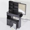 FONTOI Bedside Vanity Table with Cushioned Stool&Hair Dryer Bracket, Dresser with Mirror&Tri-color Switching for Bedroom, Black, 12.6"*50.4"*29.2" - 4 of 4