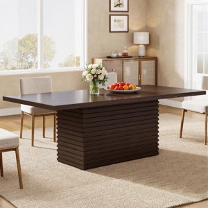 84" Rectangular Dining Table with Solid Wood Base, Modern Kitchen Table for 6-8 People, Wood Dining Table for Kitchen or Dining Room-Koiai - 1 of 4