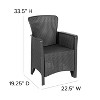 Emma and Oliver Dark Gray Faux Rattan Plastic Chair Set with Matching Side Table - 4 of 4