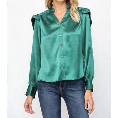 Women's Fold Over Puff Sleeve Blouse - Fate