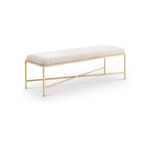 Meridian Furniture,Valley Chenille Fabric Bench - 1 of 4