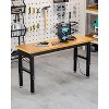 60 Inch Work Bench 2200 LBS Capacity  Wood Top Garage Workbench Adjust Height Work Table with Power Outlets & Sturdy Steel Frame - 2 of 4