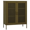 VidaXL Storage Cabinet Olive Green 31.5"x13.8"x40" Steel - 2 of 4
