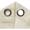 Kate Aurora 2 Piece Metallic Shimmer Chic Striped Flax Styled Sheer Grommet Top Curtains - 3 of 4