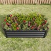 Lirago 47"L Large Rectangle Galvanized Raised Garden Bed Metal Planter Box for VegetablesFlowers Rust Proof Easy Assembly Black - 2 of 4