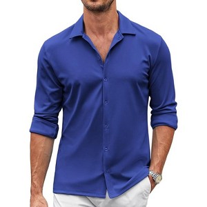 COOFANDY Men's Casual Button Down Shirt Wrinkle Free Shirts Long Sleeve Dress Shirt S-XXXL - 1 of 4