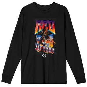 Dungeons & Dragons Red Dragon Men's Black Long Sleeve Shirt - 1 of 2