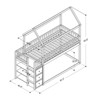 VASIP House Design Twin over Twin Bunk Bed with Built-In Shelves & Drawers - Space-Saving White Kids Bedroom Furniture - 4 of 4